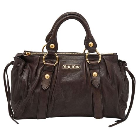 miu miu brown leather handbag|miu handbags official website.